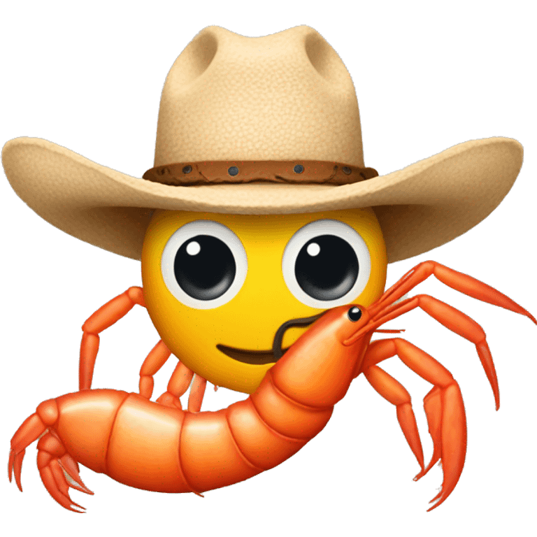 Shrimp with a cowboy hat on emoji