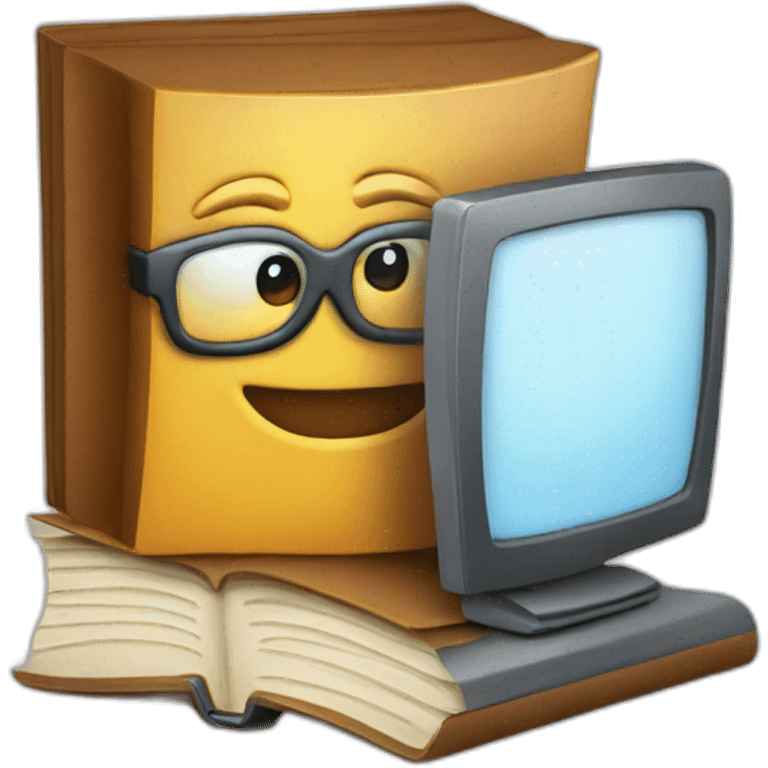 computer reading book emoji