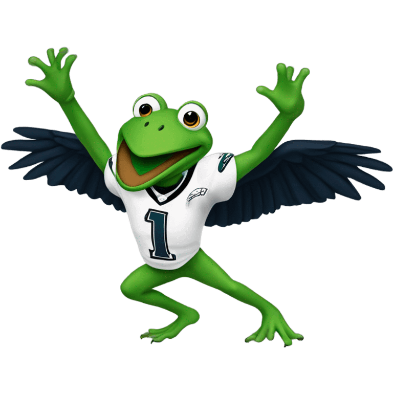 Philadelphia Eagle with Kermit the frog in its talons emoji