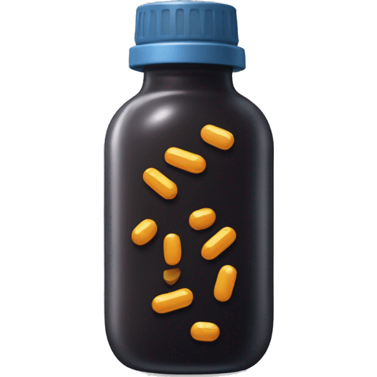 Dark glass bottle with supplements  emoji