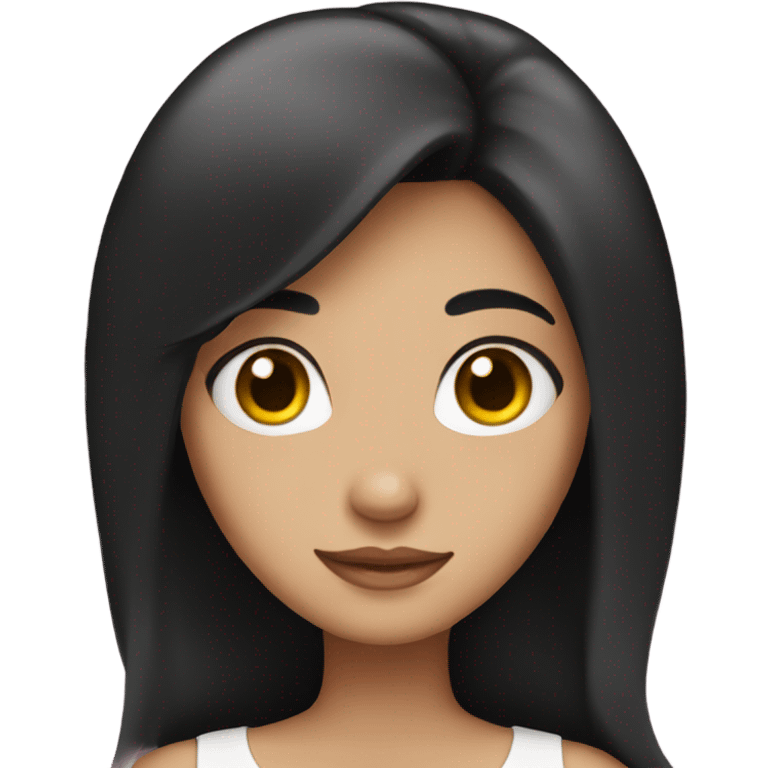 Girl with heart eyes and black hair emoji