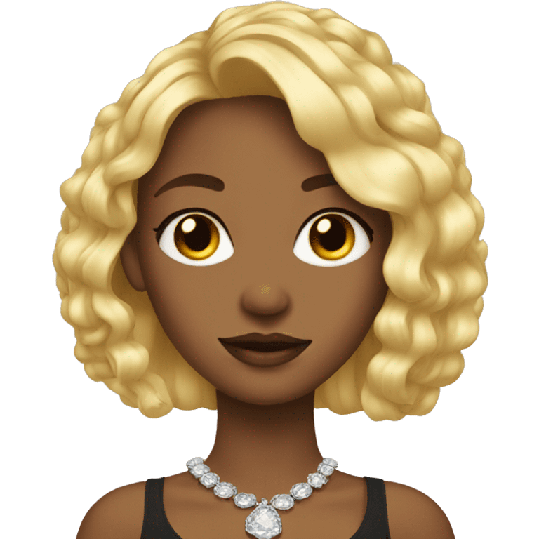 blonde girl portrait with jewelry emoji