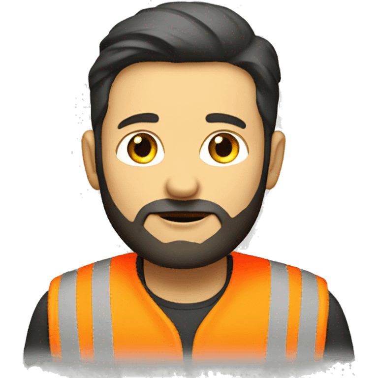 man with dark hair and beard and hi vis jacket emoji