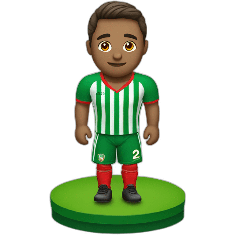 Jugador de fútbol camiseta verde con rayas roja emoji