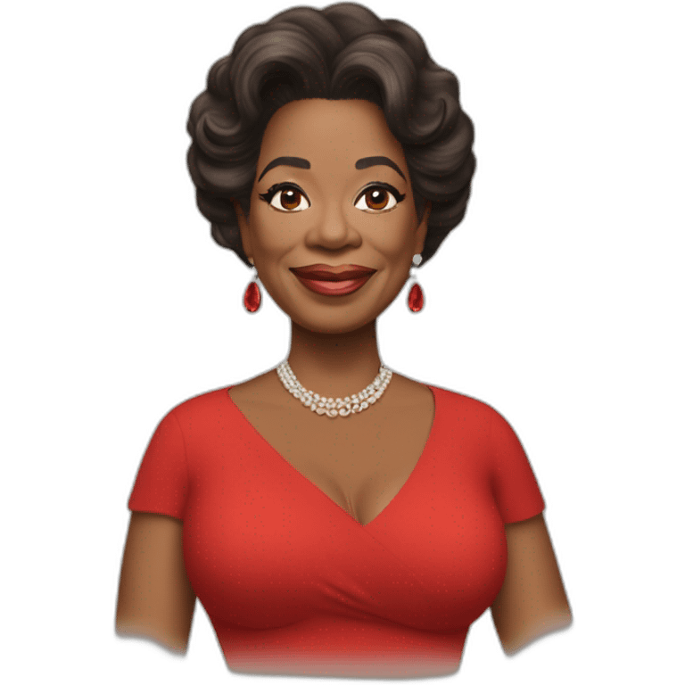 Oprah winfrey red dress emoji