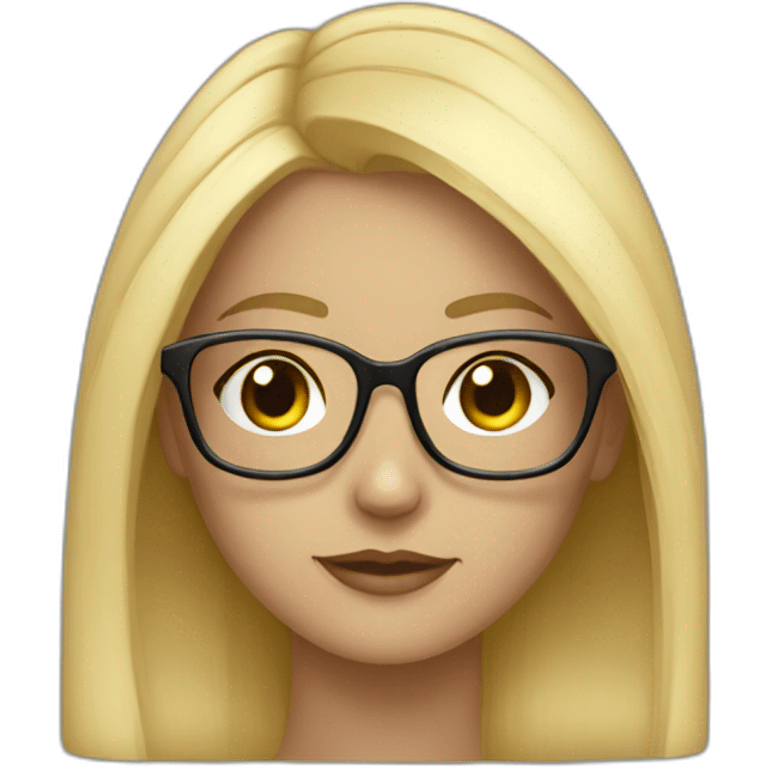 Blonde girl with glasses emoji