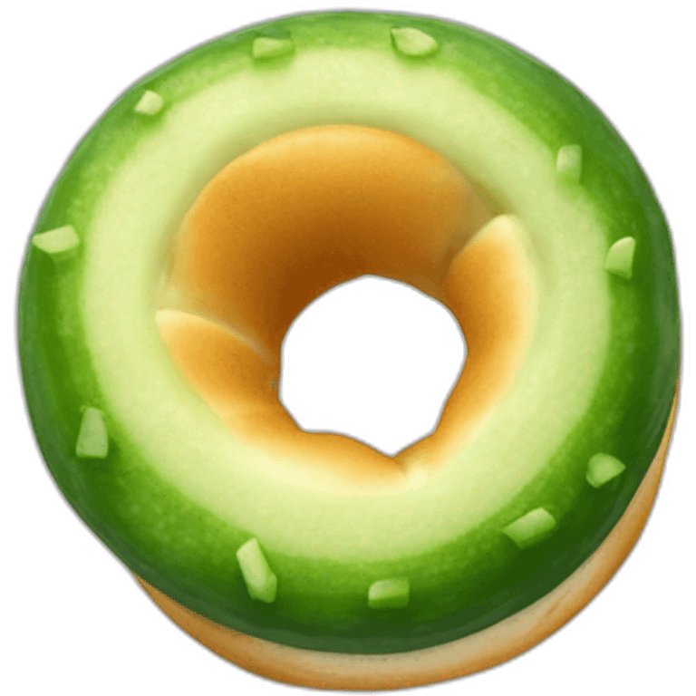 cucumber inserted through the hole of a bagel emoji