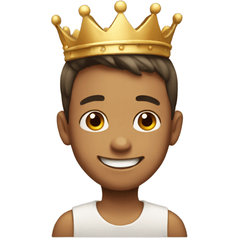 smiling boy with crown emoji