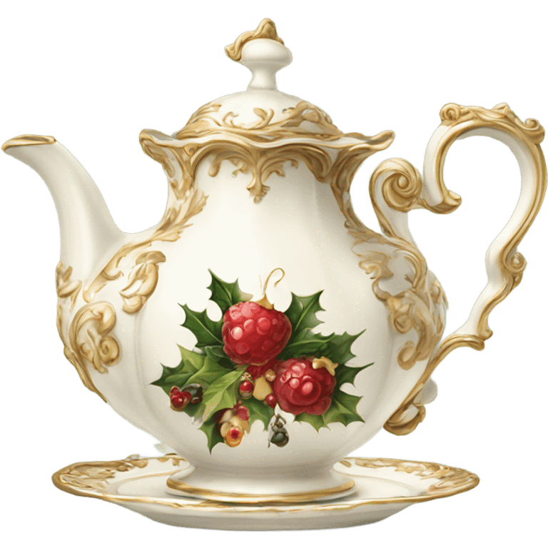 Christmas rococo tea set emoji