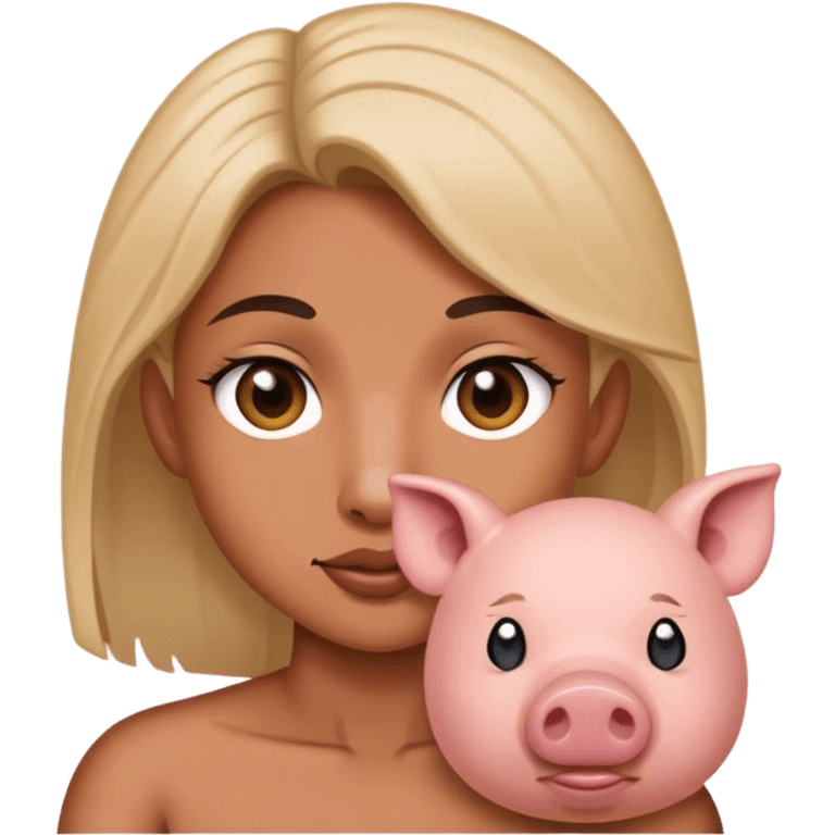 Half pig woman m emoji