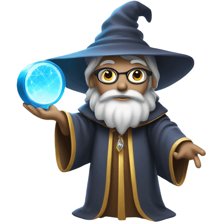 wizard holding  hard disk emoji