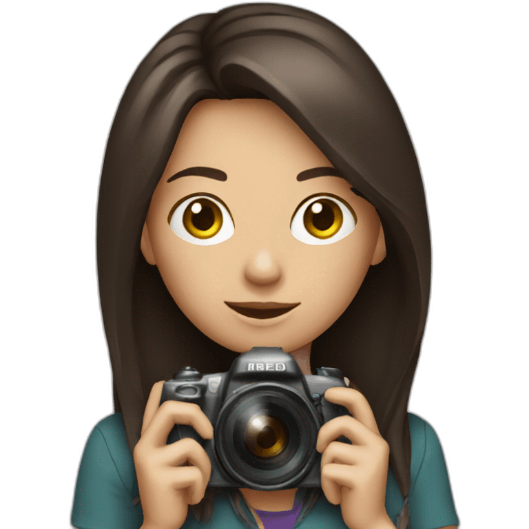 brunette girl with camera  emoji