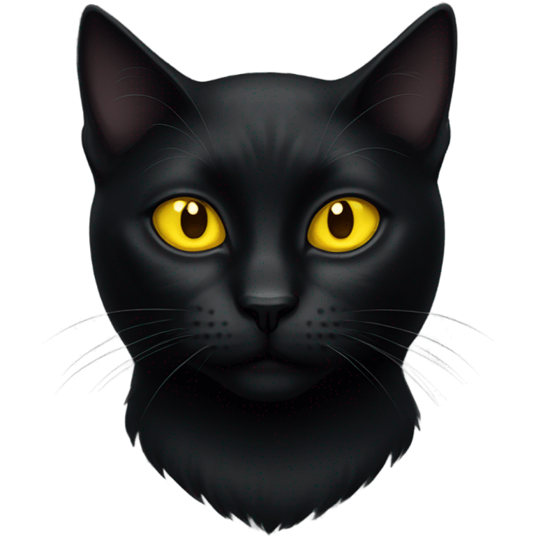 Black cat yellow eyes emoji