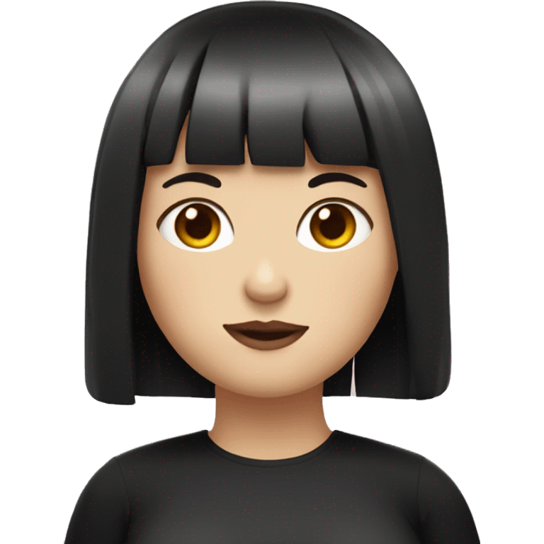 fat white girl with black hair and bangs emoji