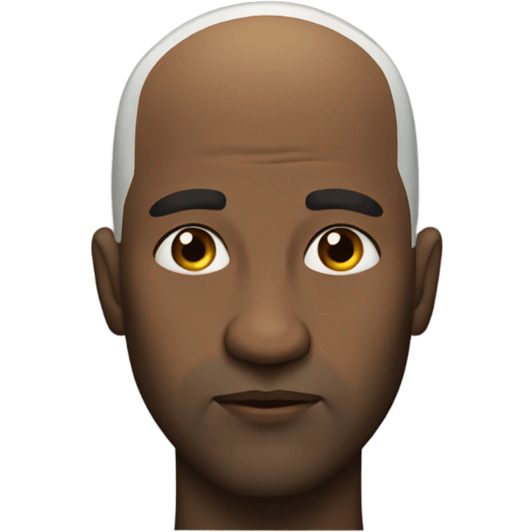 Black bald man doing a side eye emoji