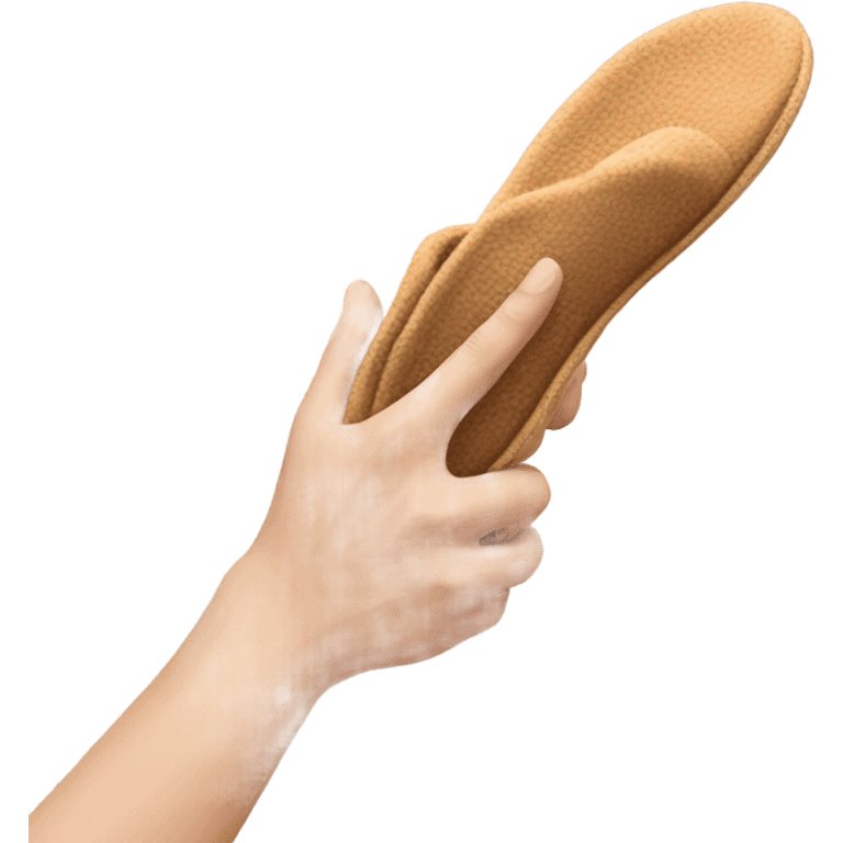 Hand holding a slipper emoji