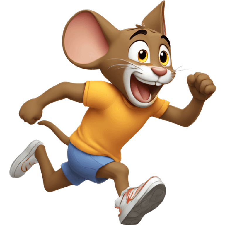 running Jerry(from tom and jerry), pixar style  emoji