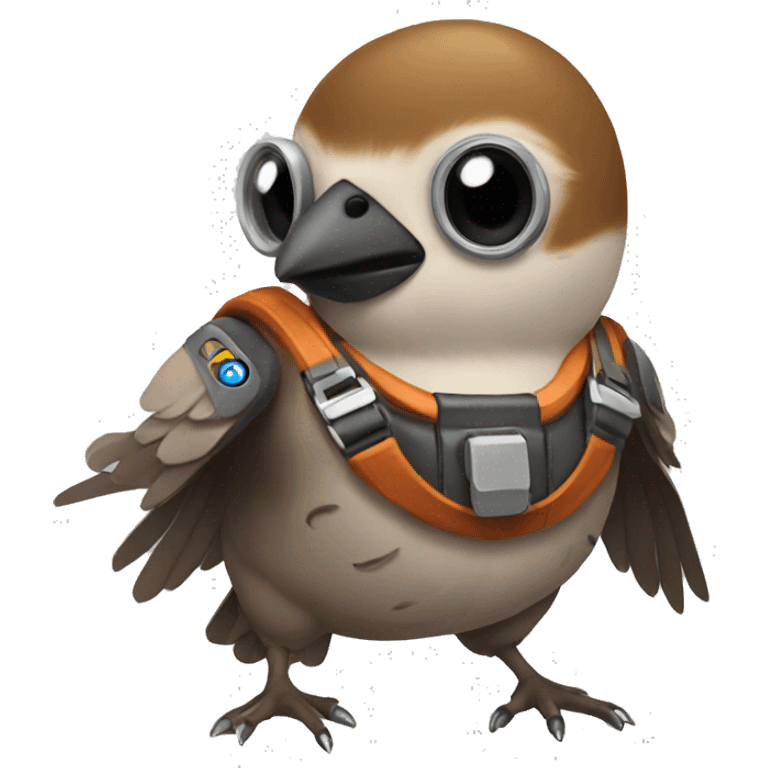 sparrow with a jetpack emoji