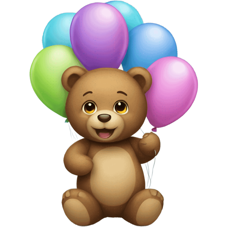 teddy bear holding balloons  emoji