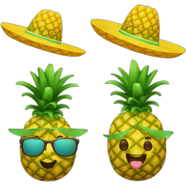 Pineapple with sombrero emoji