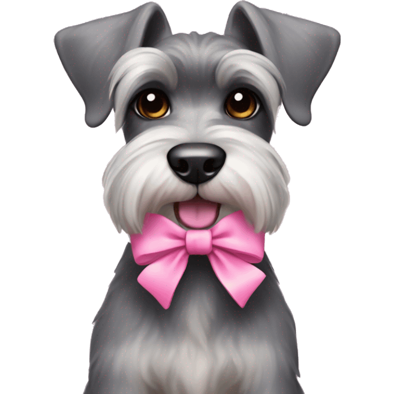  schnauzer with pink bow  emoji