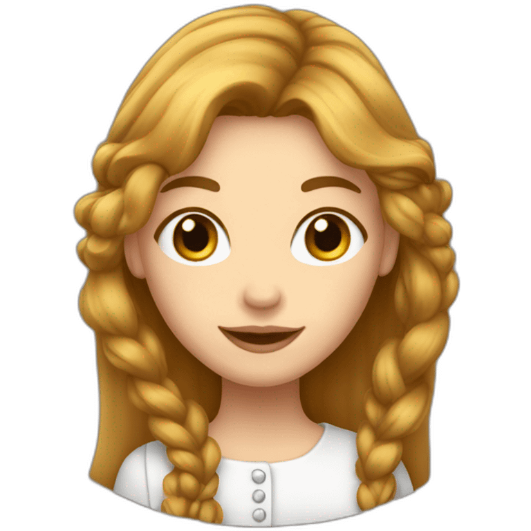 Fille anglaise avec de long cheveux châtain emoji