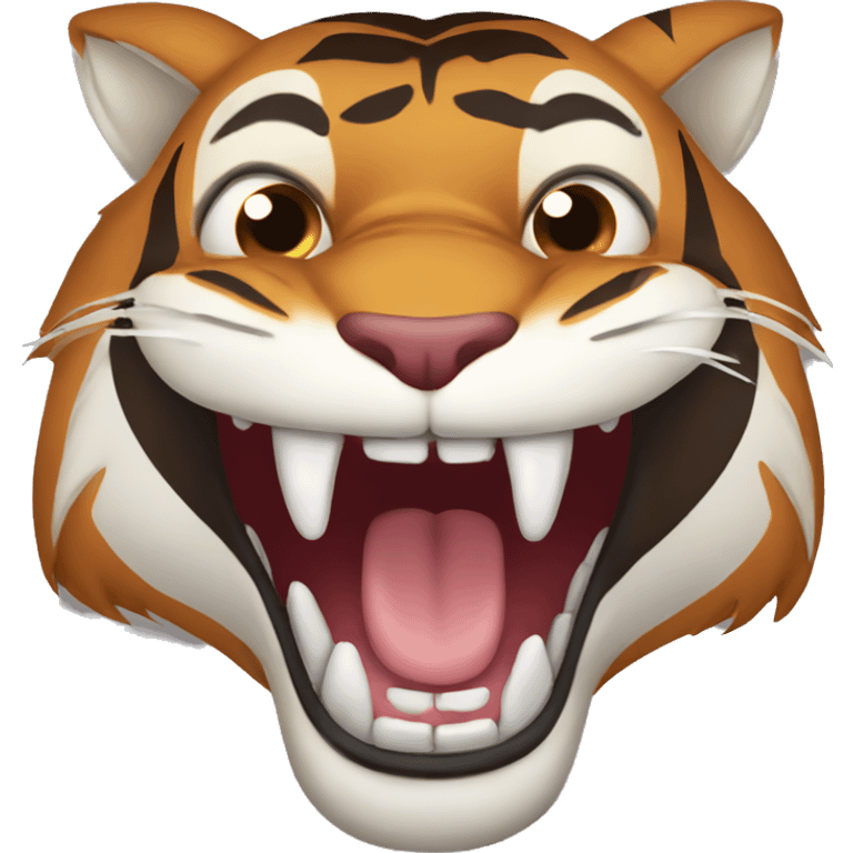 Brown tiger with gigantic fangs emoji