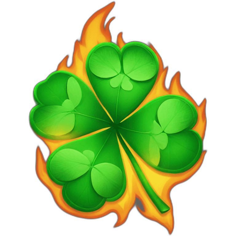 four leaf clover on fire emoji