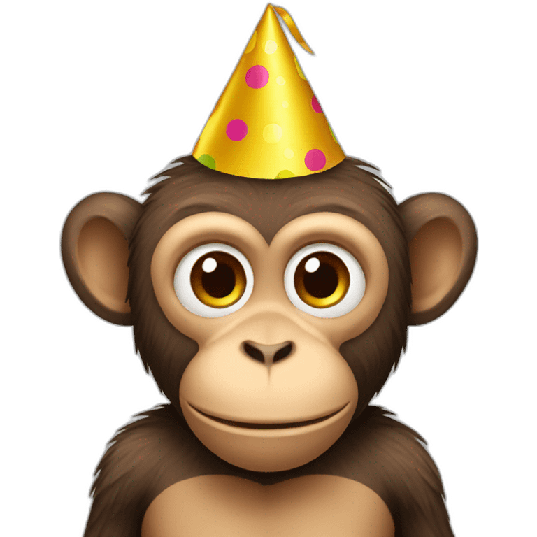 monkey birthday hat emoji