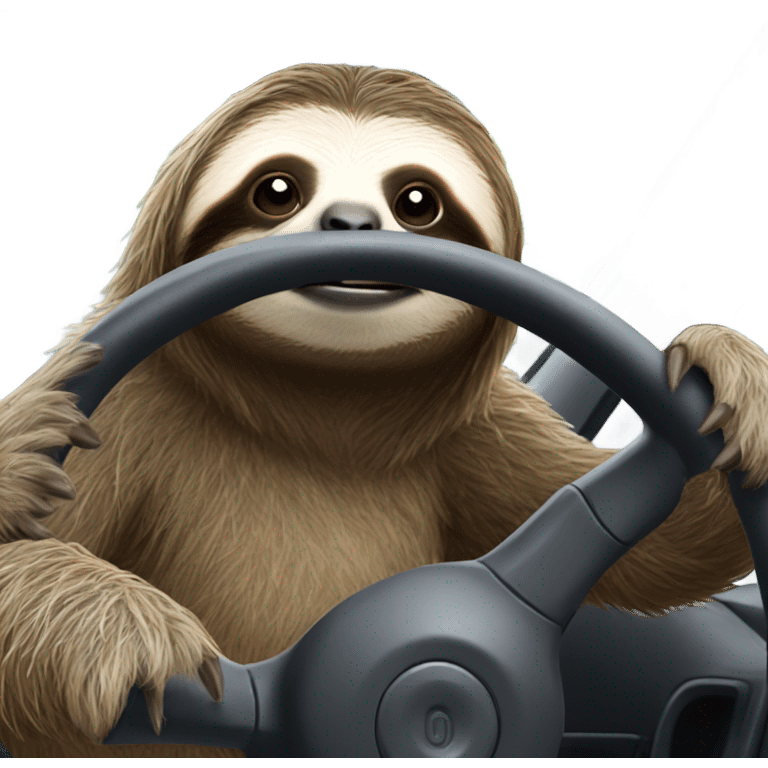 Sloth driving a car emoji