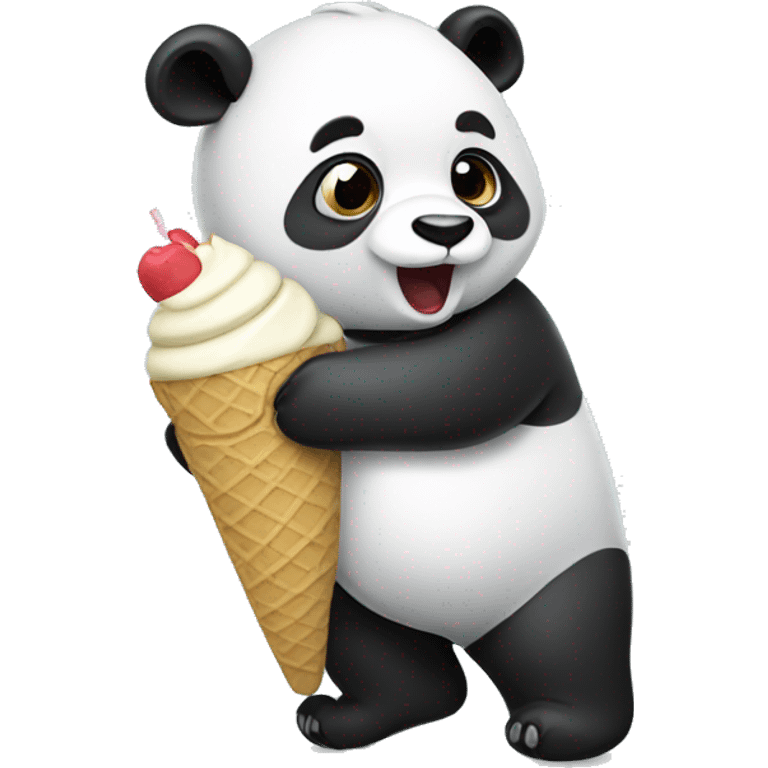 Panda eating ice cream emoji