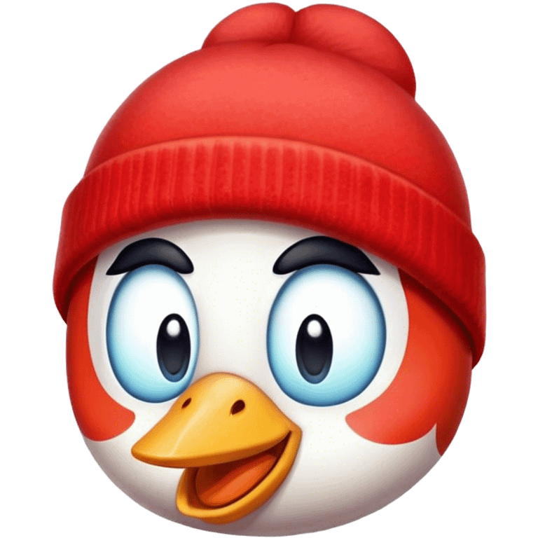 Flappy bird wearing a red beanie emoji