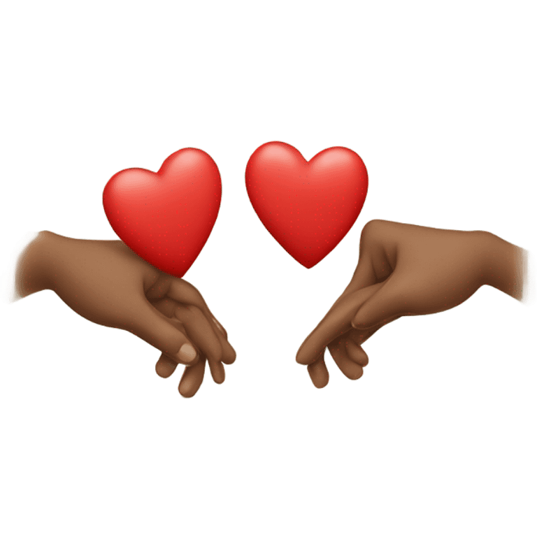 Two red hearts holding hands emoji