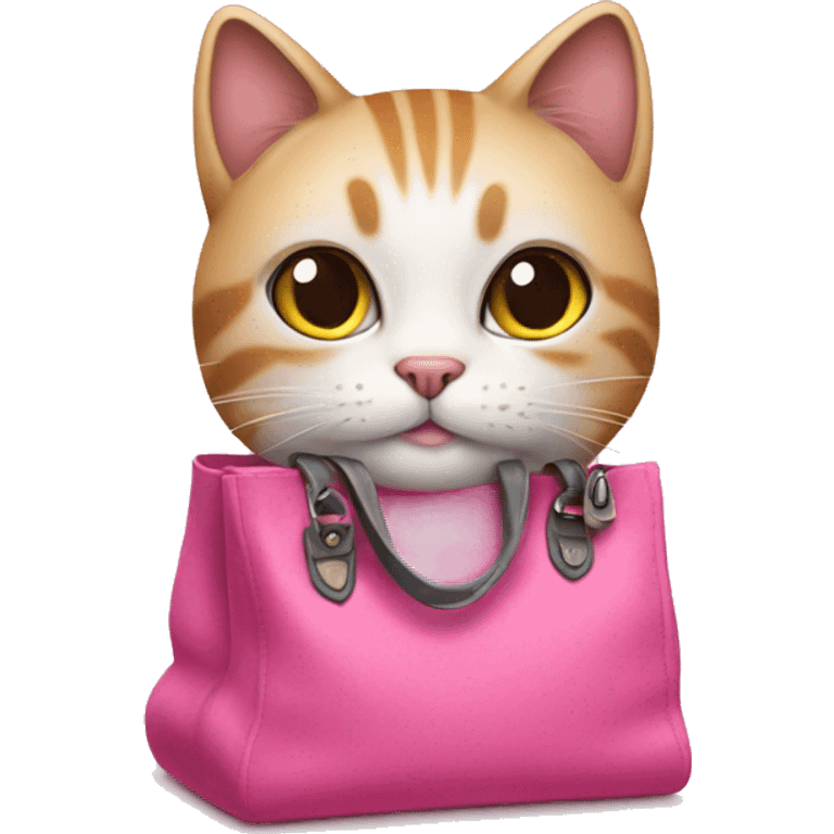 Cat with pink bag emoji