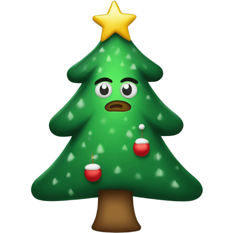 Sad Christmas tree emoji