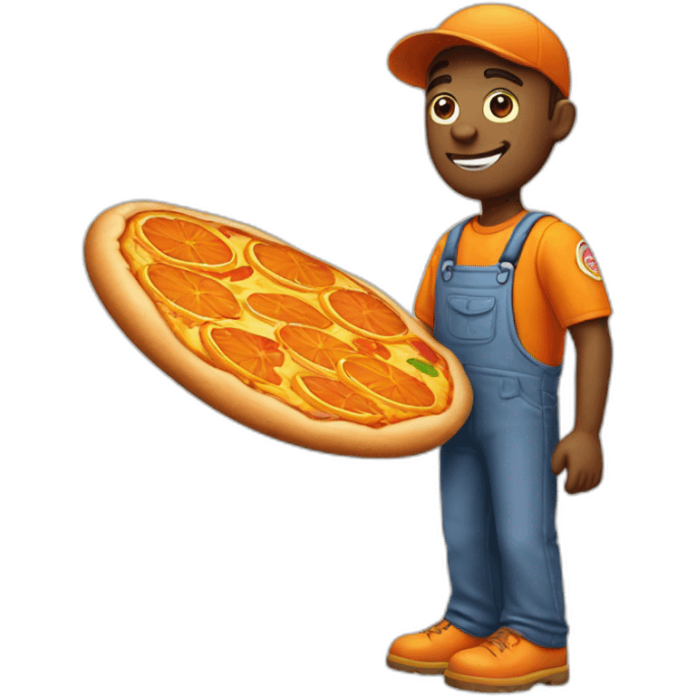 Orange pizza man  emoji