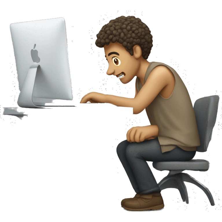 man working on macbook  emoji