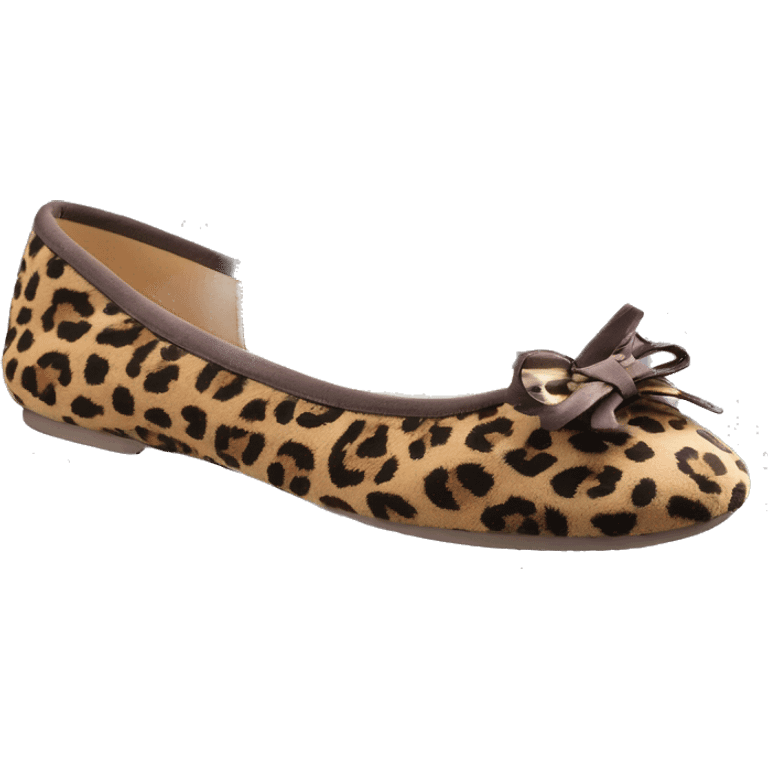 Chaussons ballerines isotoner avec noeud pour femme en tissu semelle du dessous en cuir de couleur leopard très féminine porter au pied  emoji