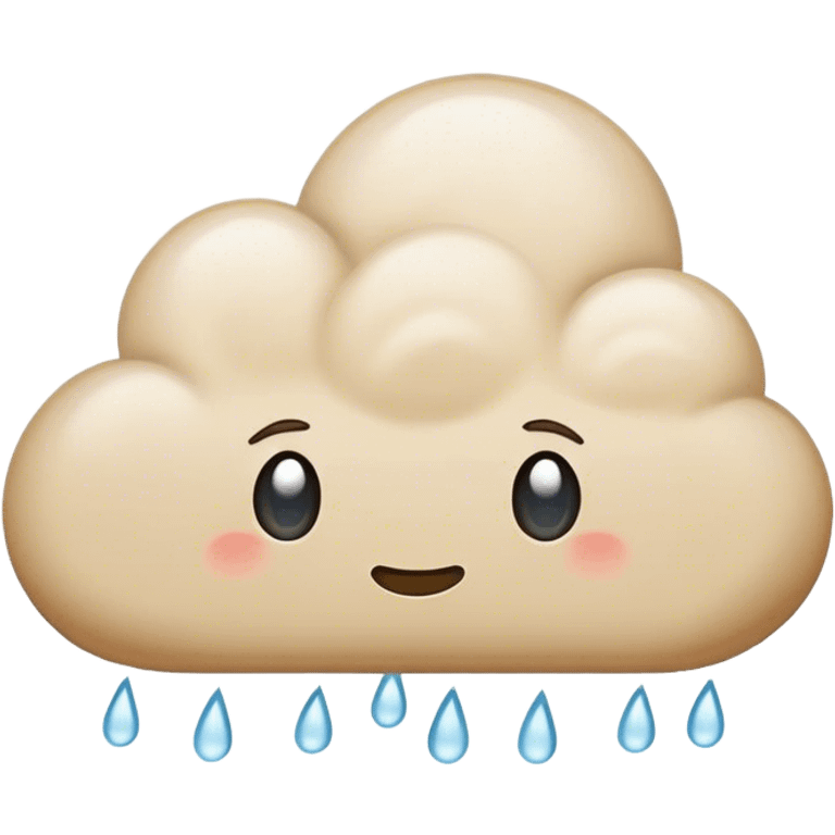 Beige rainy cloud emoji