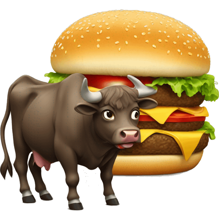 Bull and hamburger  emoji