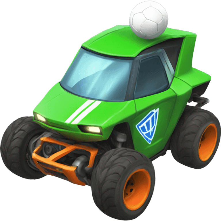 Rocket League car playing with a football  emoji