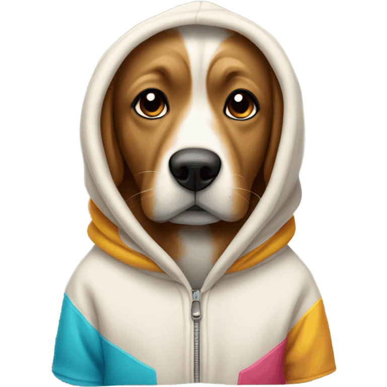 Dog wearing a hoodie emoji