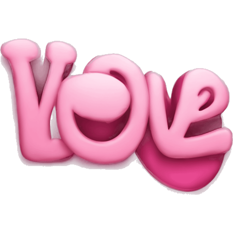 word love in pink emoji