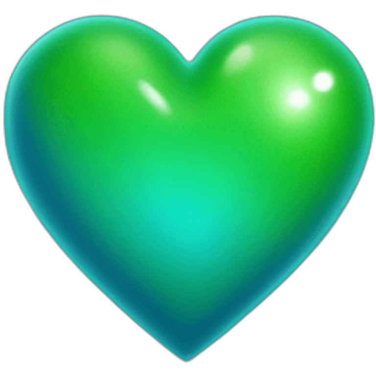 green blue heart emoji