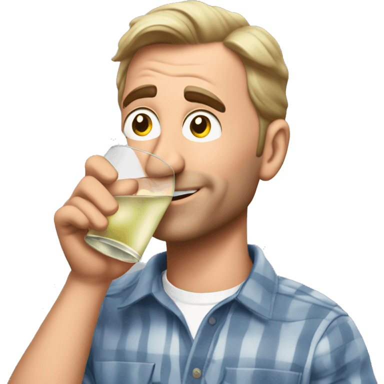 Michael McMahon drinking vodka seltzer emoji