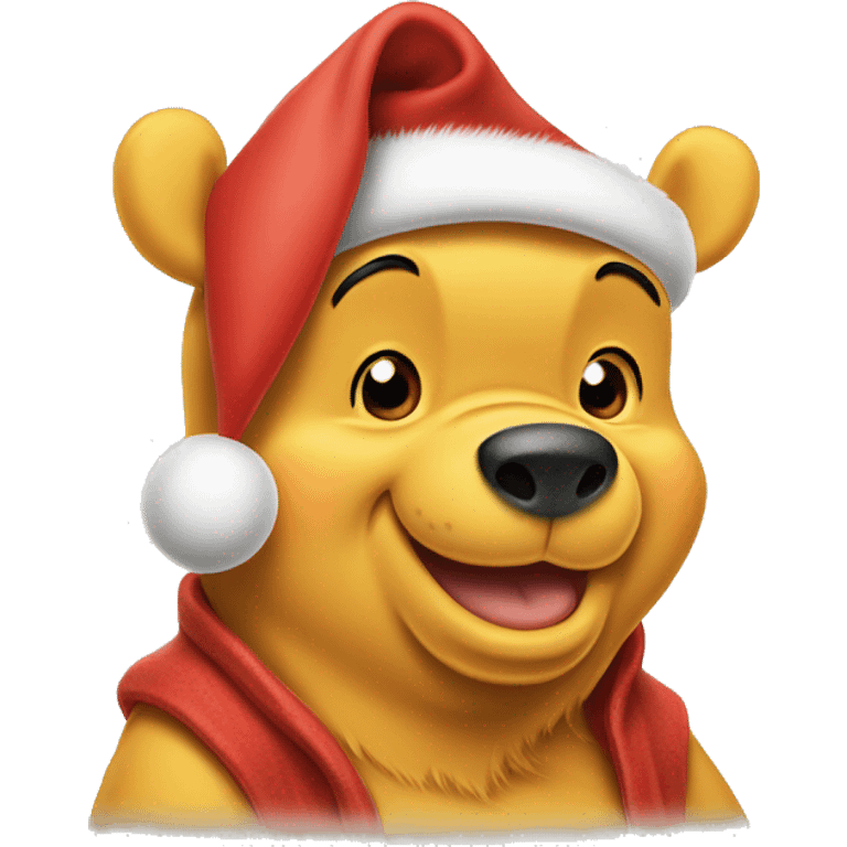 winnie the pooh in santa hat emoji