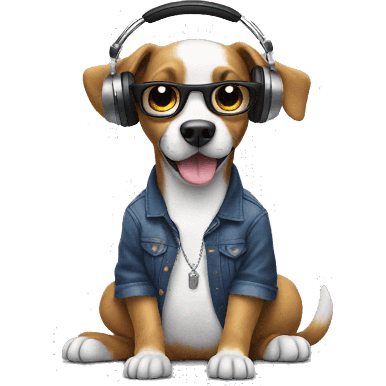 Dog as a dj emoji