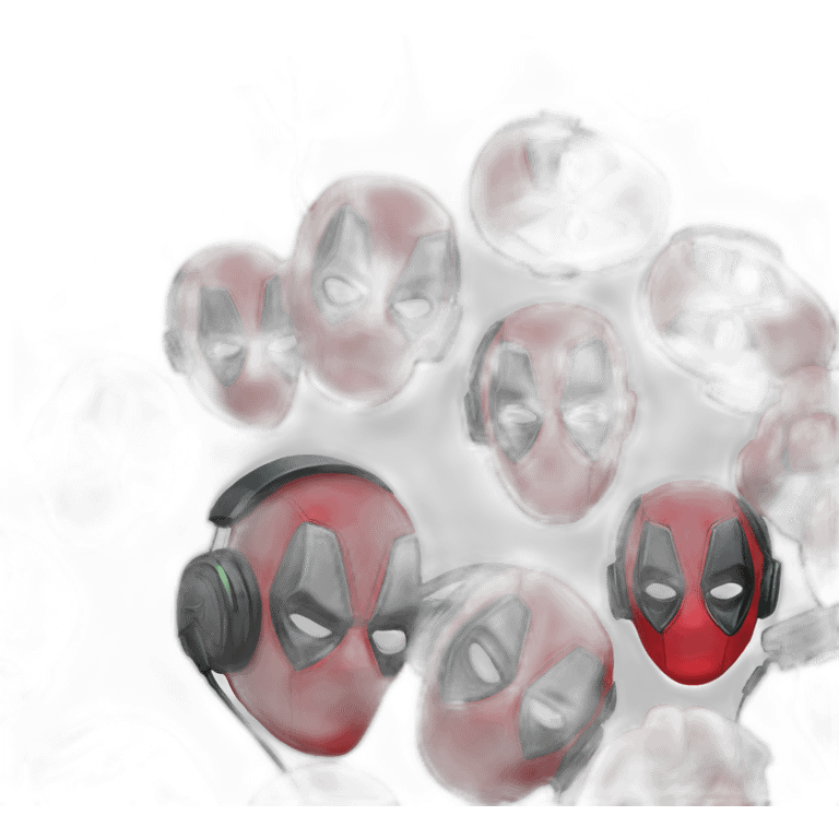 El icono de Deadpool with headphones  emoji