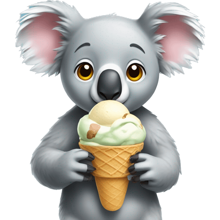 Koala eating ice cream emoji