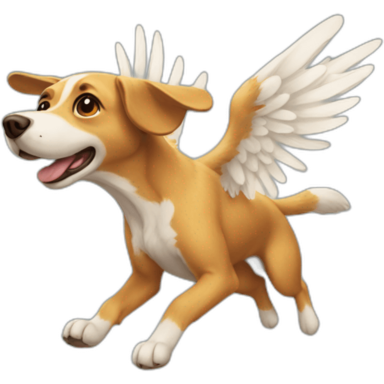 Flying dog with wings emoji